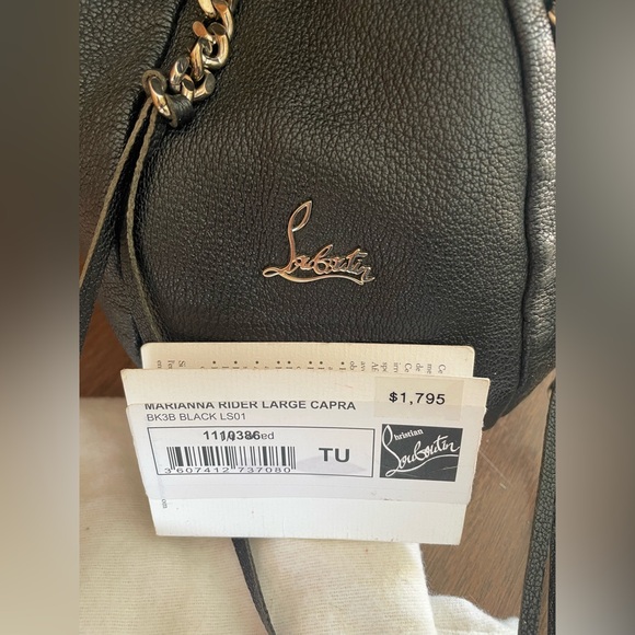 CHRISTIAN LOUBOUTIN Handbag Purse Marianna Rider Large Capra Black - Picture 5 of 16